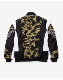 BAPE 1ST CAMO COLOR BLOCK PADDED JACKET - GREEN paiement sécurisé