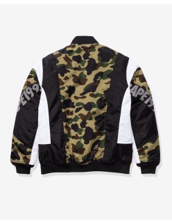 BAPE 1ST CAMO COLOR BLOCK PADDED JACKET - GREEN paiement sécurisé