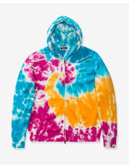 BAPE TIE DYE SHARK WIDE FULL ZIP HOODIE - MULTI pas cher chine