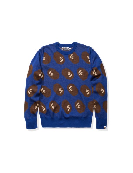 BAPE APE HEAD KNIT - BLUE est présent 