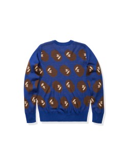 BAPE APE HEAD KNIT - BLUE est présent 