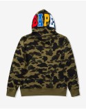 BAPE 1ST CAMO 2ND APE PULLOVER HOODIE - GREEN paiement sécurisé