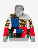 BAPE PATCHWORK FULL ZIP HOODIE - MULTI Jusqu'à 80% De Réduction