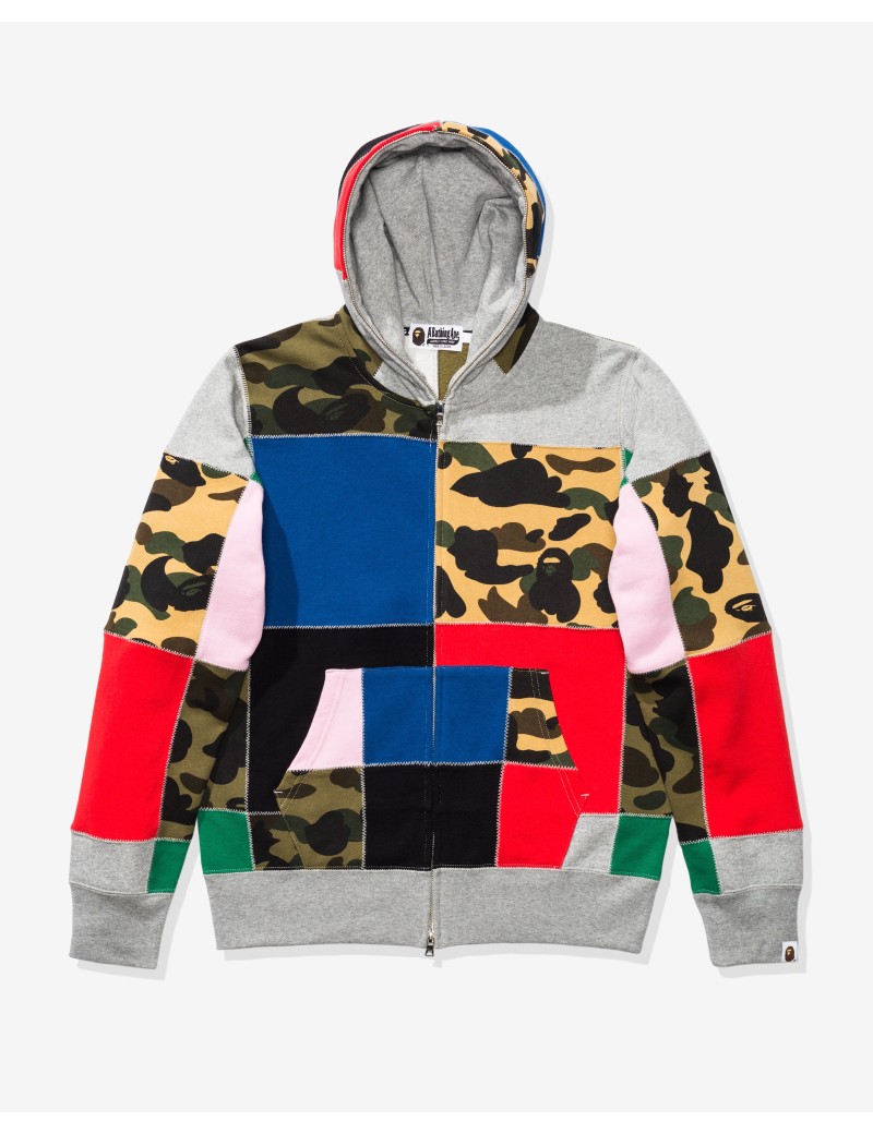 BAPE PATCHWORK FULL ZIP HOODIE - MULTI Jusqu'à 80% De Réduction