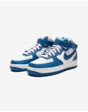 NIKE WOMEN'S AIR FORCE 1 '07 MID - WHITE/ MILITARYBLUE/ SAIL une grave pollution 