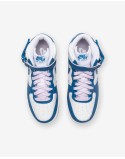 NIKE WOMEN'S AIR FORCE 1 '07 MID - WHITE/ MILITARYBLUE/ SAIL une grave pollution 