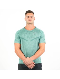 Men's Nike Dri-Fit Rise 365 Running TechKnit ADV Short Sleeve T - Shirt (Forest Green) Dans la société mordern