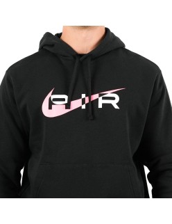 Nike Air Brushed Fleece Hoodie (Black/Pink Foam) Profitez des Offres !