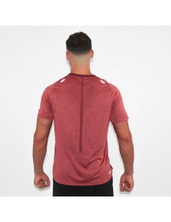 Men's Nike Dri-Fit Rise 365 Running TechKnit ADV Short Sleeve T - Shirt (Maroon) JUSQU'A -70%! 