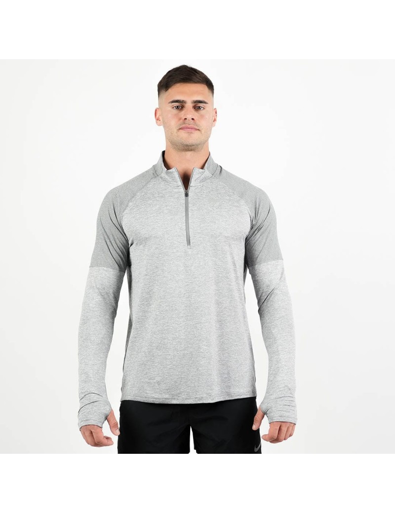 Nike Dri Fit Element 1/2 Zip Long Sleeve Top (Grey Fog) pas chere