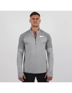 Nike Dri Fit Element 1/2 Zip Long Sleeve Top (Grey Fog) pas chere