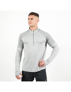 Nike Dri Fit Element 1/2 Zip Long Sleeve Top (Grey Fog) pas chere