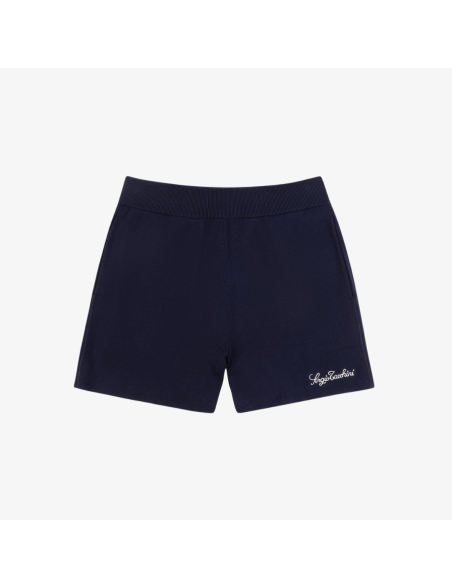 mens sergio tacchini roselli knit shorts (maritime blue) brillant des détails fins