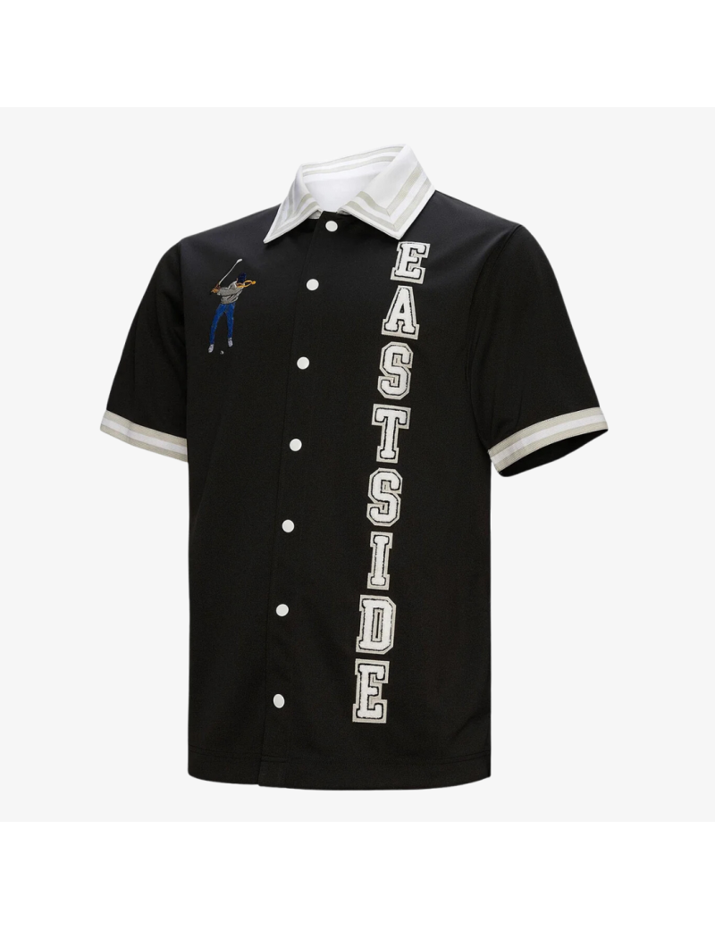 mens mitchell & ness x eastside golf shooting button up s/s (black) Vous souhaitez 