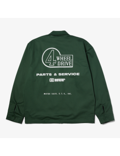 mens huf x toyota parts & service jacket (forest green) livraison et retour toujours gratuits