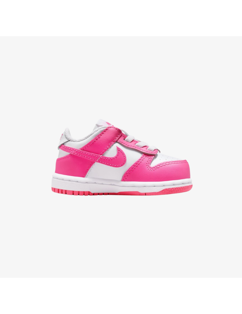 toddler nike dunk low (white/pink) brillant des détails fins