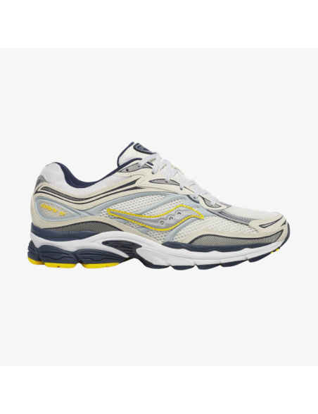 mens saucony progrid omni 9 (white/grey/yellow) de pas cher