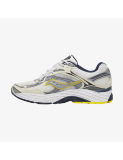 mens saucony progrid omni 9 (white/grey/yellow) de pas cher