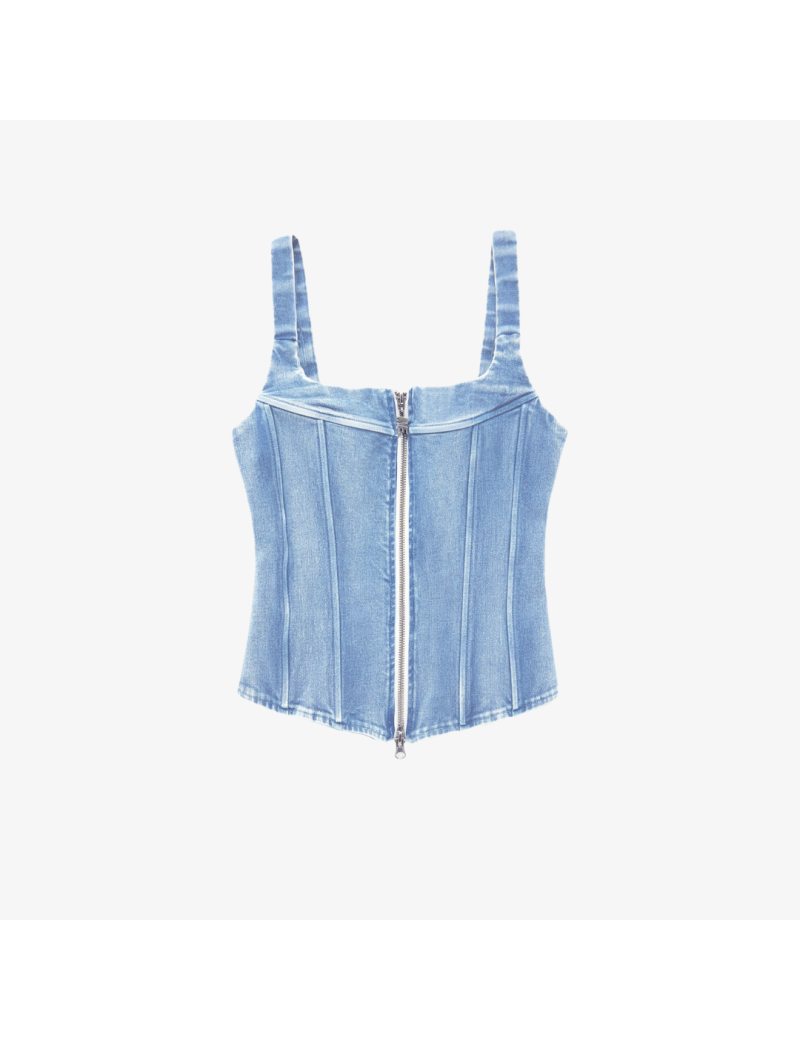 womens melody ehsani classic denim corset top (denim) outlet