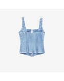 womens melody ehsani classic denim corset top (denim) outlet