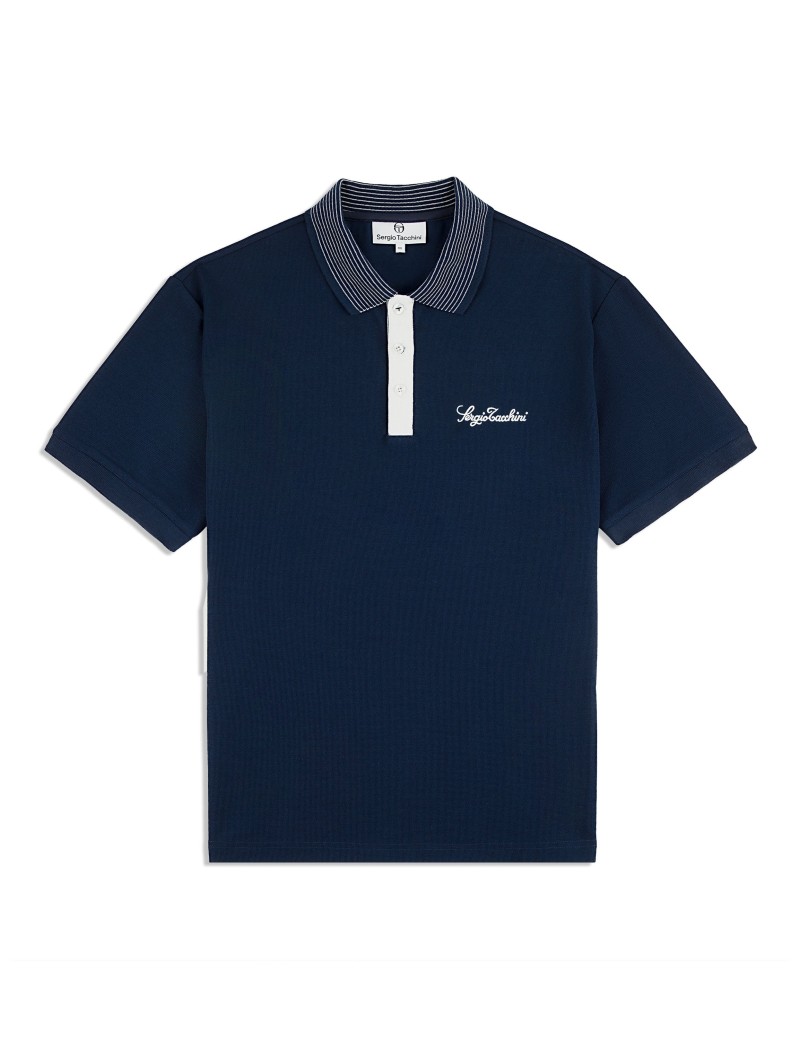 mens sergio tacchini suveniri s/s polo (maritime blue) solde