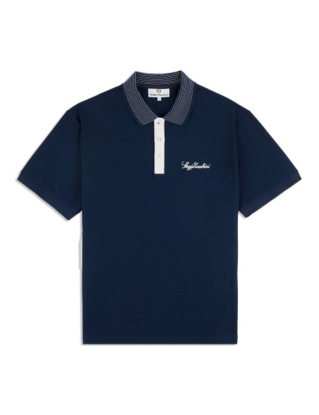 mens sergio tacchini suveniri s/s polo (maritime blue) solde