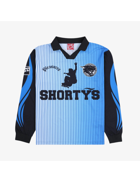 mens pleasures x shorty's dream goalie jersey (blue) paiement sécurisé