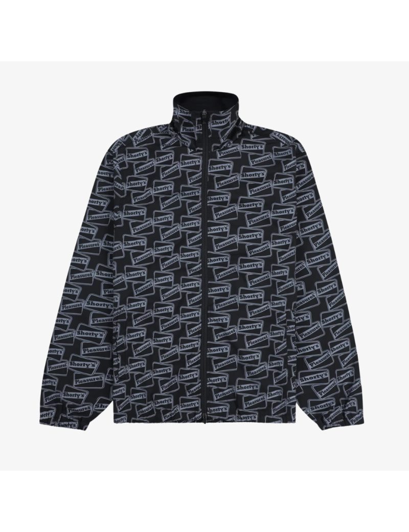 mens pleasures x shorty's reflective track jacket (black) Dans la société mordern