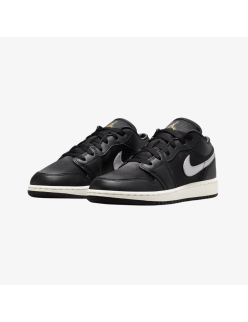 gradeschool jordan 1 low se (black/metallic silver) acheter en ligne