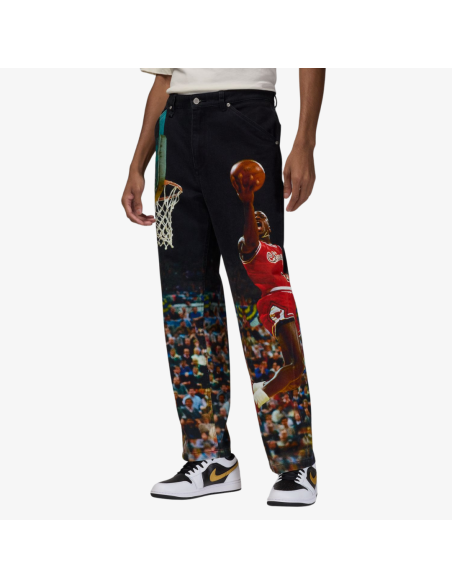 mens jordan printed twill pants (black) brillant des détails fins