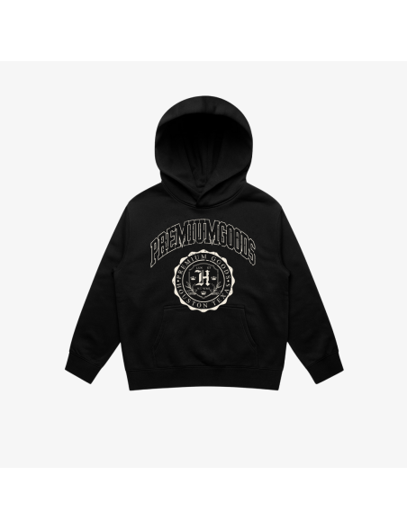 kids premiumgoods. hoodie “crest” (black) le des métaux précieux