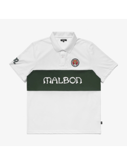 mens malbon x ghostface killah rugby performance s/s polo (white/green) de votre