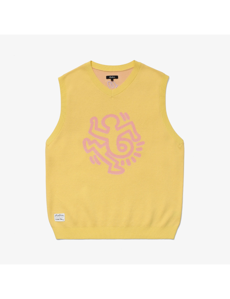 mens malbon x keith haring sweater vest (yellow) Toutes les collections ici