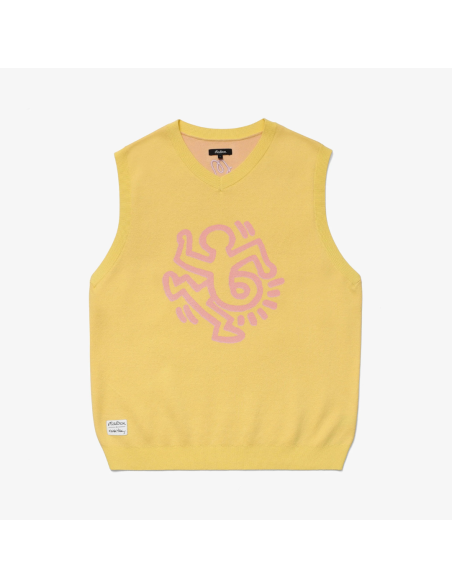 mens malbon x keith haring sweater vest (yellow) Toutes les collections ici