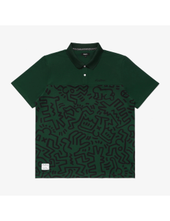 mens malbon x keith haring printed polo (green) meilleur choix