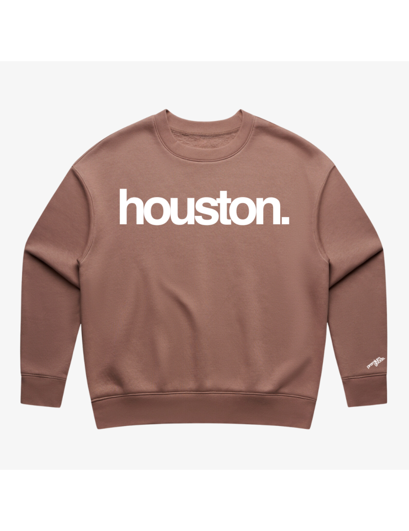 womens premiumgoods. houston. crewneck (hazy pink) rembourrage situé sous