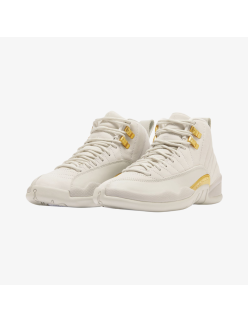 womens jordan 12 retro (phantom/metallic gold) de pas cher