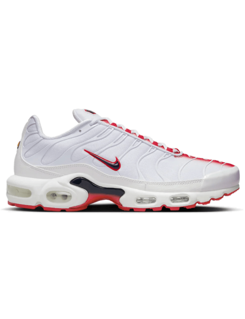 Men’s Nike AirMax Plus TN 'White/Midnight Navy’ (BloodShot) le des métaux précieux